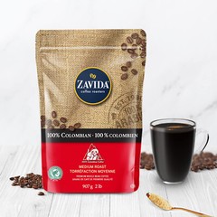 Zavida Coffee 100% Colombian Whole Bean 907 Grams 2 Pounds