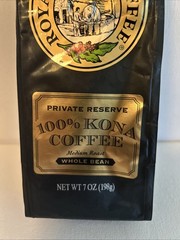 100% Royal Kona Coffee, Medium Roast, Whole Bean 7oz, Fresh Bb2/27 Free Shipping