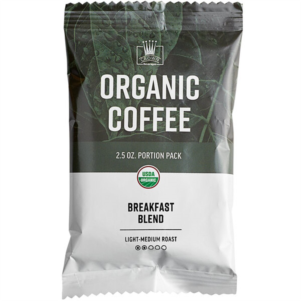 Crown Beverages Organic Breakfast Blend Coffee Packet 2.5 oz. – 24/Pieces