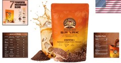 Spark Organics Instant Mushroom Coffee – Gut Balance & Clean Energy Blend, 7.4oz