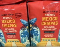2 Packs Trader Joe’s Organic Mexico Chiapas Coffee 100% Arabica Whole Bean 13oz