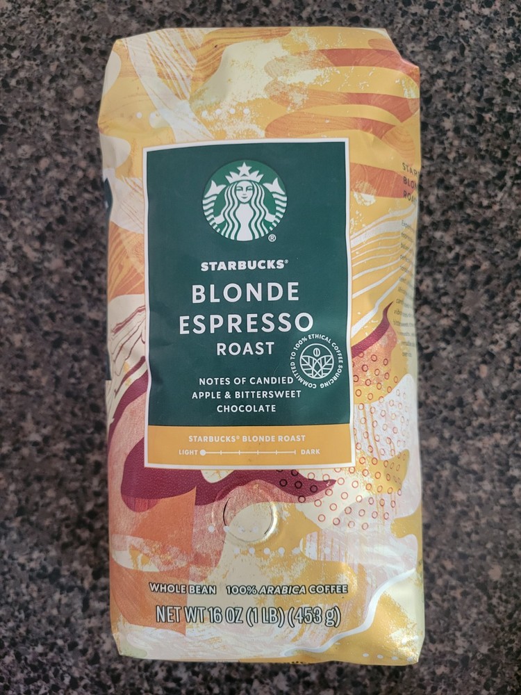 Starbucks Blonde Espresso Roast Whole Bean Coffee 1 lb. NEW Exp 9/26