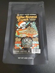 Bones Coffee Company Holiday Toffee Almond Crunch ground Coffee 4 oz