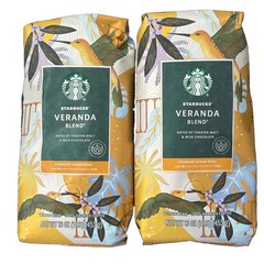 2 Pack Starbucks Veranda Blend Blonde Roast Whole Bean Coffee 1LB Exp (10/2026)