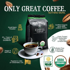 The Bean Organic Coffee Company Mocha Java, Medium Roast, Whole Bean Coffee, 16-