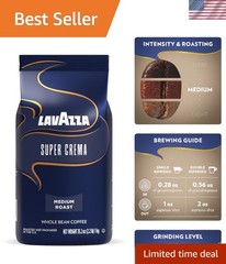 Super Crema Whole Bean Coffee 2.2 lb – Medium Espresso Roast for Perfect Brews