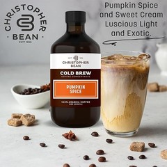 Christopher Bean Pumpkin Spice Cold Brew Coffee – Smooth & Flavorful Bottle