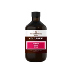 Christopher Bean Pumpkin Spice Decaf Cold Brew Coffee-Sweet Cozy Flavor Bottle