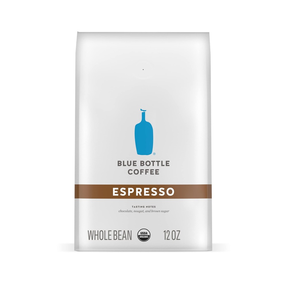 Blue Bottle Whole Bean Organic Coffee, Espresso, Dark Roast, 12 Ounce bag Pac…