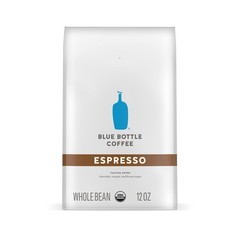 Blue Bottle Whole Bean Organic Coffee, Espresso, Dark Roast, 12 Ounce bag Pac…