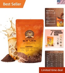 Spark Organics Instant Mushroom Coffee – Gut Balance & Clean Energy Blend, 7.4oz