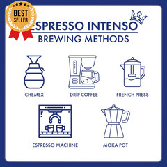 Espresso Intenso Whole Bean Coffee 100% Robusta Blend Medium Roast 2.2 Lb Bag