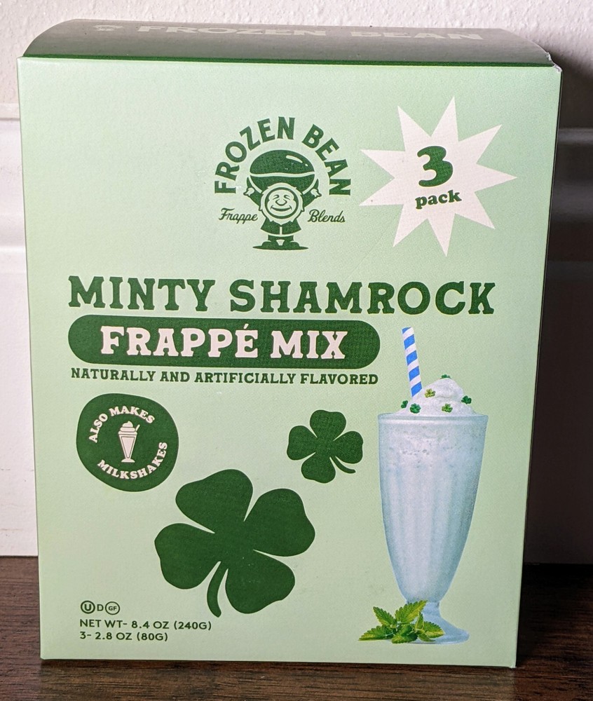 Frozen Bean Minty Shamrock Frappe Mix Naturally Artificially Flavored 3 Pack NEW