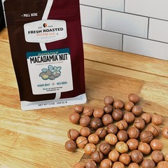 Hawaiian Macadamia Nut Flavored Whole Bean Coffee 12 oz Medium Roast Kosher