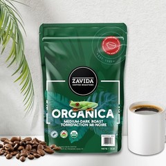 AiWaWa CA, Zavida Organica PREMIUM Whole Bean Organic Coffee 907 g/ 2 LB