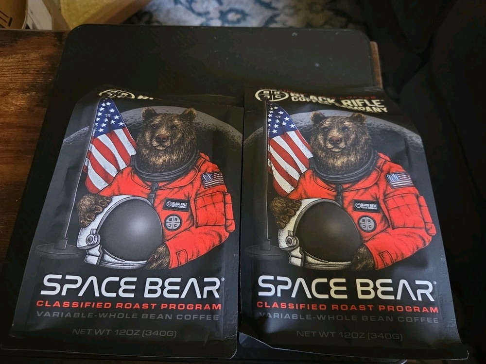 NIB – (2) Black Rifle Coffee Company SPACE BEAR Classified Roast Program Coffee