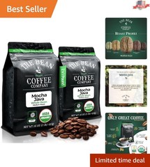 Sustainable Organic Mocha Java Medium Roast Whole Bean Coffee (2 Bags)