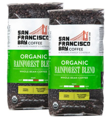 San Francisco Bay Organic Rainforest Blend Whole Bean Coffee 3 lbs, 2-pack