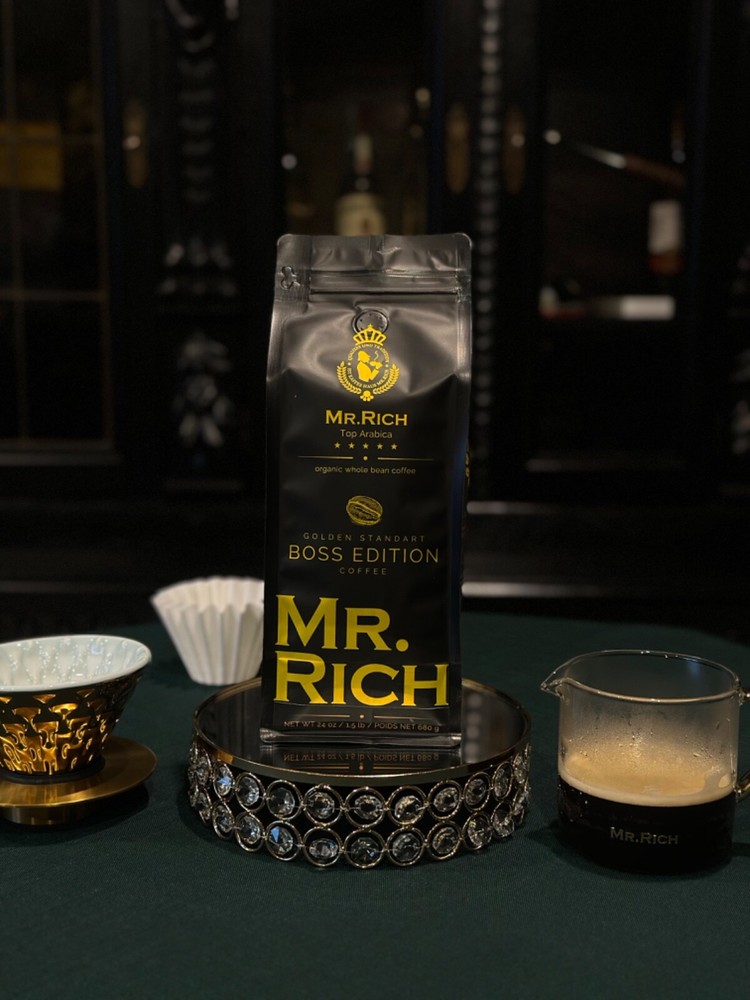 Mr.Rich, Boss Edition Coffee, Organic Roasted Whole Bean Coffee, 100% Arabica, D