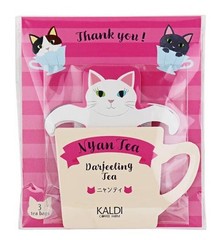 KALDI Strawberry Drip Coffee 10p Nyan Tea 3p Darjeeling Cat Hanger Set Japan