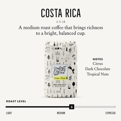 Costa Rica Medium Roast Coffee – 2.5lb Whole Bean – Locally Sourced, Freshly Roa