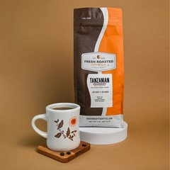2 LB 32 Oz Tanzanian Peaberry Light Roast Kosher Whole Bean Coffee Fresh