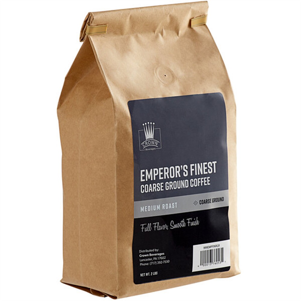 Crown Beverages Emperor’s Finest Coarse Ground Coffee 2 lb. – 5/Pieces