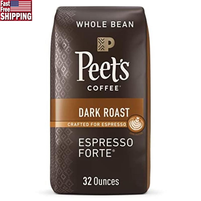 Dark Roast Whole Bean Coffee Espresso Forte 32oz Arabica Coffee Smooth Crema New