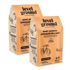 Level Ground East Africa Dark Roast Organic Whole Bean Coffee, 2 x 907g  