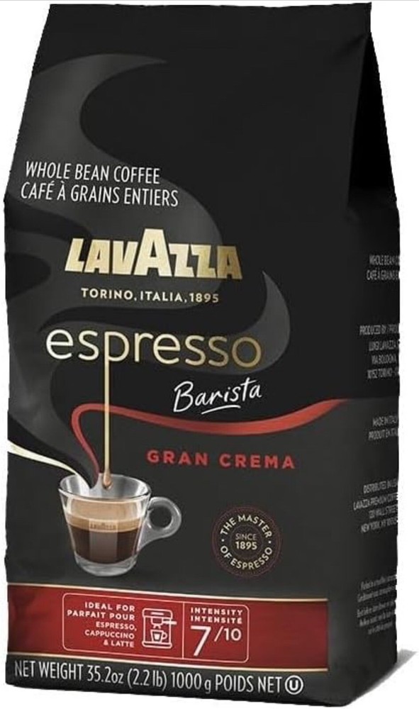 Lavazza Espresso Barista Gran Crema Whole Bean Coffee Blend, 2.2lb