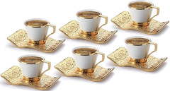 Turkish Greek Arabic Bosnian Coffee & Espresso Cup Set for 6 – 18 Pcs, Porcelain