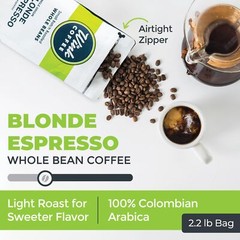 Wink Blonde Roast Whole Bean Coffee Large 2.2 Pound Bag 100% Arabica Coffee Bean