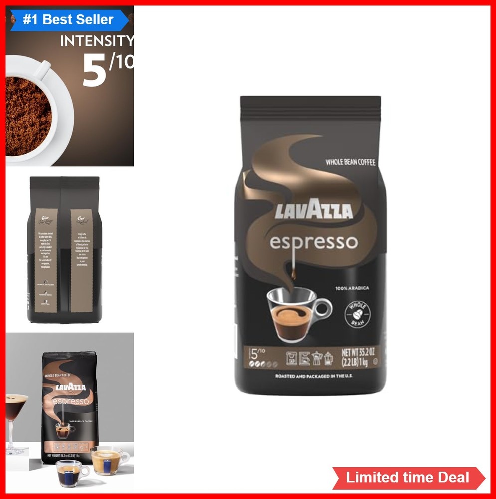 Whole Bean Espresso Coffee Medium Roast 100 Arabica 2.2 lb Bag Sweet Aromatic