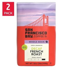 San Francisco Bay Decaf French Roast Whole Bean Coffee 2 Lb, 2-Pack