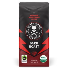 Death Wish Coffee, Organic and Fair Trade 16 Ounce (Pack of 1), Dark Roast