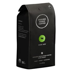 Kicking Horse Organic Whole Bean Coffee Kick Ass Dark Roast 10 oz