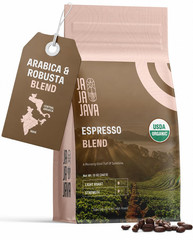 Organic Espresso Beans, Light Roast Whole Bean Coffee, Ja Ja JAVA Espresso Blend