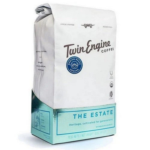 Organic Estate Medium Coffee 14 Oz By Twin Engine Coffee