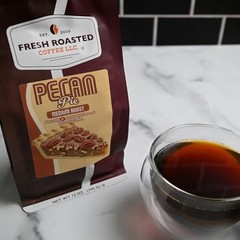 Pecan Pie Flavored Coffee – Fresh Roasted Medium Roast Whole Bean, 12 oz, Kosher