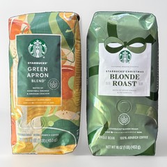 Starbucks Green Apron Blend Blonde Roast Whole Bean 100%Arabica Coffee 1Lb Lot 2