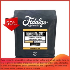 Fidalgo Coffee Roasters Organic Breakfast Blend Dark Roast Bean Coffee – 12oz