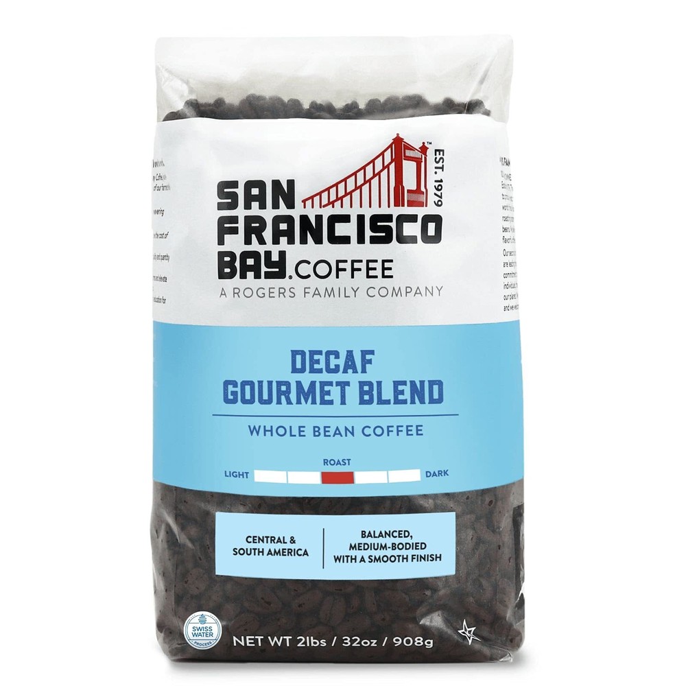 Whole Bean Coffee – DECAF Gourmet Blend 2lb Bag Medium Roast Swiss Water Proc…