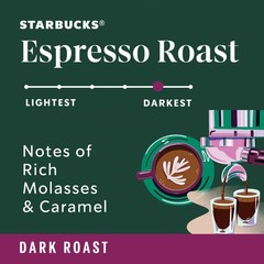 Starbucks Whole Bean Coffee Dark Roast Coffee Espresso Roast 100% Arabica 1 bag