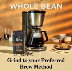 2 Pack Peet’s Coffee Major Dickason’s Blend Whole Bean Premium Dark Roast Coffe