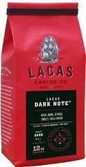 Lacas Dark Note, Medium Fine Ground Coffee, 12oz Bag