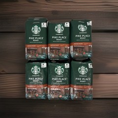Starbucks Pike Place Roast Whole Bean Coffee 6 Bags 12oz Fresh Free Shipping