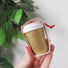 💛NEW💛 Starbucks Gold Glitter Mini Cup Keychain 2018 Edition Christmas Holiday