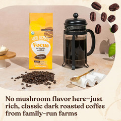 Dark Roast Organic Whole Bean Coffee | Gourmet Nootropic Mushroom Coffee Beans w