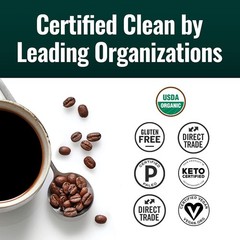 12 oz Organic Clean Coffee – Low Acidity, Lab Tested for Pure Taste & Aroma