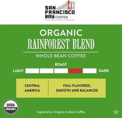 SF Bay Organic Whole Bean Coffee – 2LB Rainforest Blend, Kosher & Sustainable